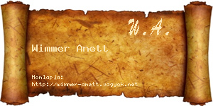 Wimmer Anett névjegykártya